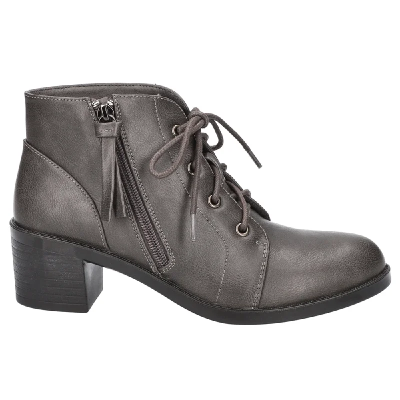 Becker Round Toe Lace Up Zippered Booties