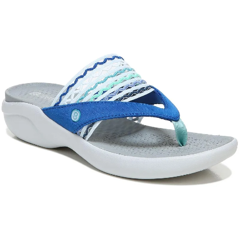 Bzees Womens Cabana Padded Insole Wedge Flip-Flops