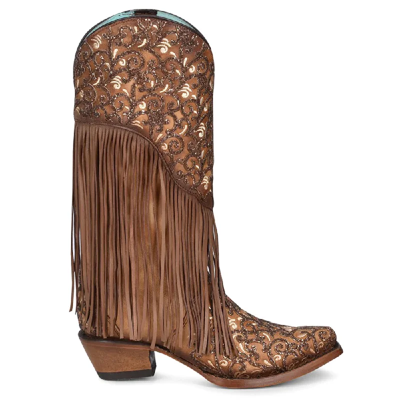 Casual Shoes Sale Caracas Fringe and Tooled-Inlay Snip Toe Cowboy Boots