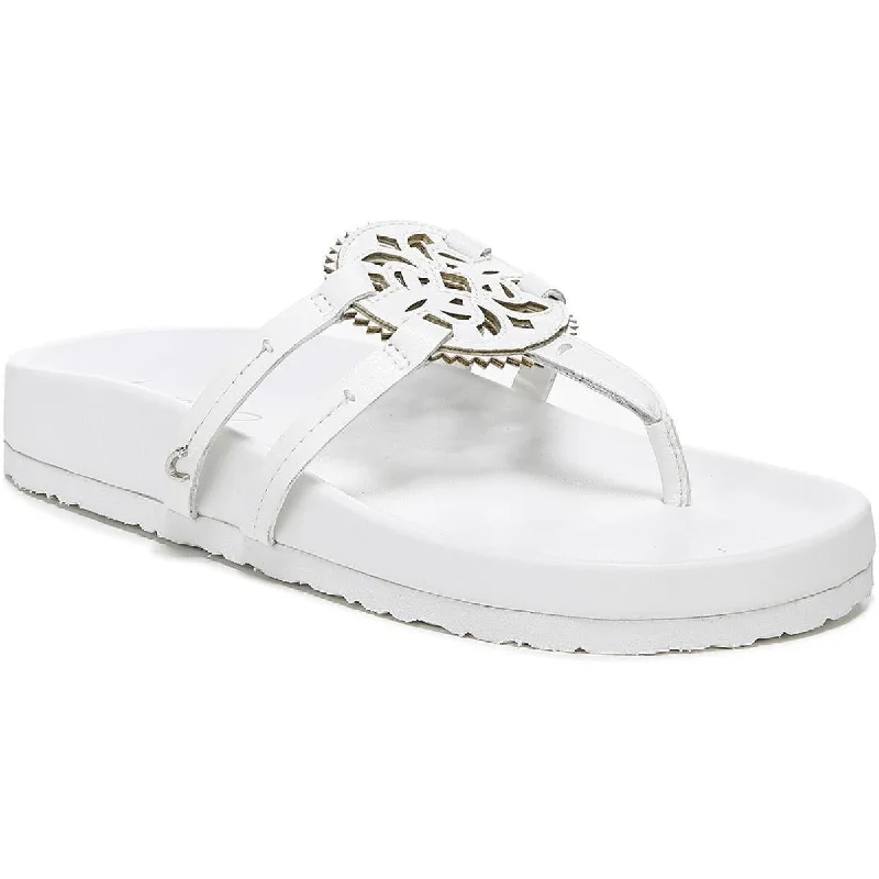 Circus by Sam Edelman Womens Jules Faux Leather Laser Cut Thong Sandals