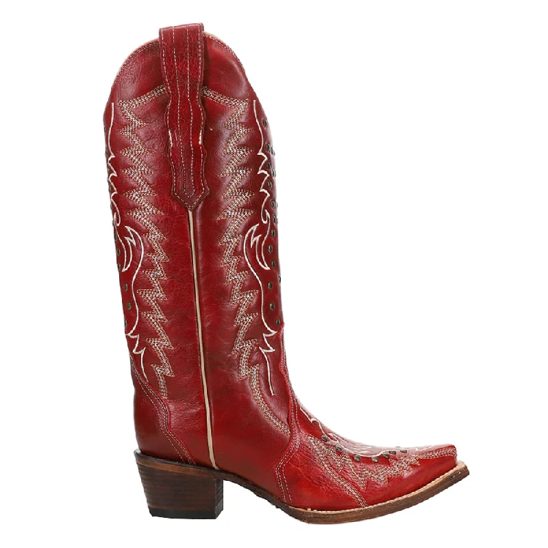 Embroidered And Studded Snip Toe Cowboy Boots