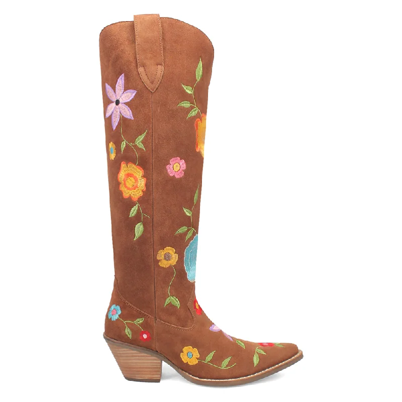 Don't Miss Out Flower Power Embroidered Floral Snip Toe Cowboy Boots