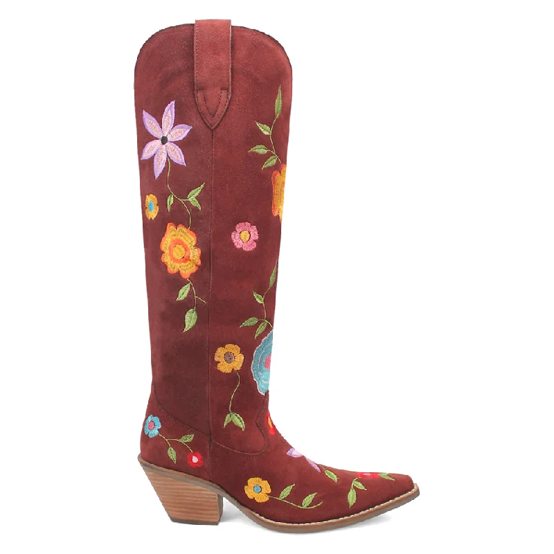 Summer Deals Flower Power Embroidered Floral Snip Toe Cowboy Boots