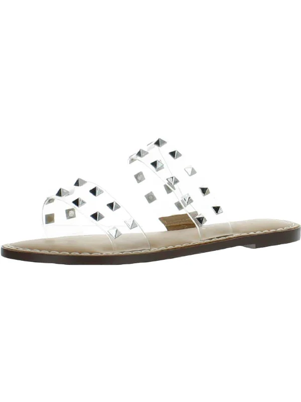 Ginnie Womens Studded Slip On Flat Sandals