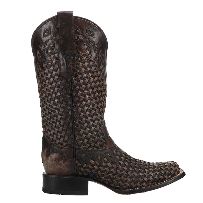 Inspired By You, Designed For You Glitter Woven Square Toe Cowboy Boots