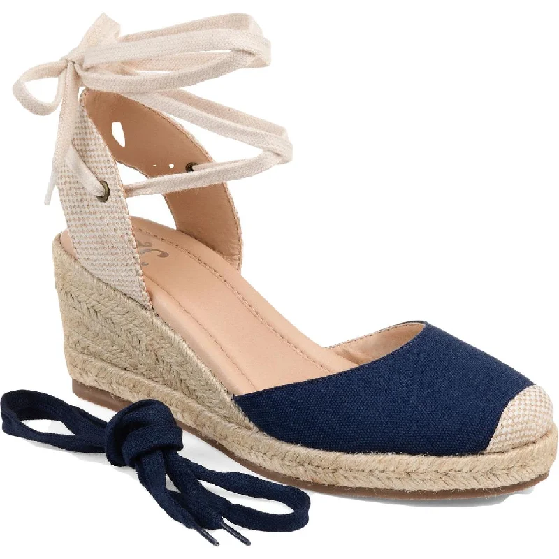 Journee Collection Womens Monte Canvas Ankle Strap Espadrilles