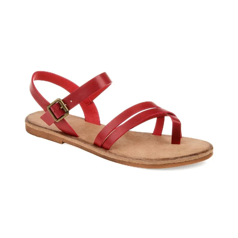 Journee Collection Womens Vasek Strappy Slingback Flat Sandals