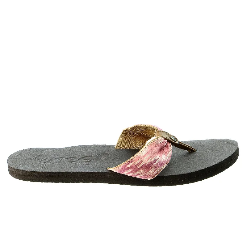 Reef We Heart Scrunch Flip Flop Sandal - Brown/Pink - Womens