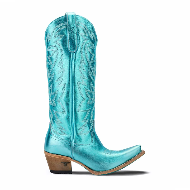 New In This Season Smokeshow Embroidered Metallic Snip Toe Zippered Cowboy Boots