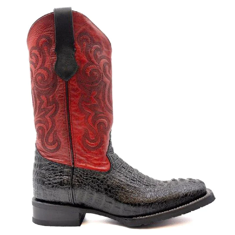 Statement Footwear Discount Stampede Crocodile Square Toe Cowboy Boots