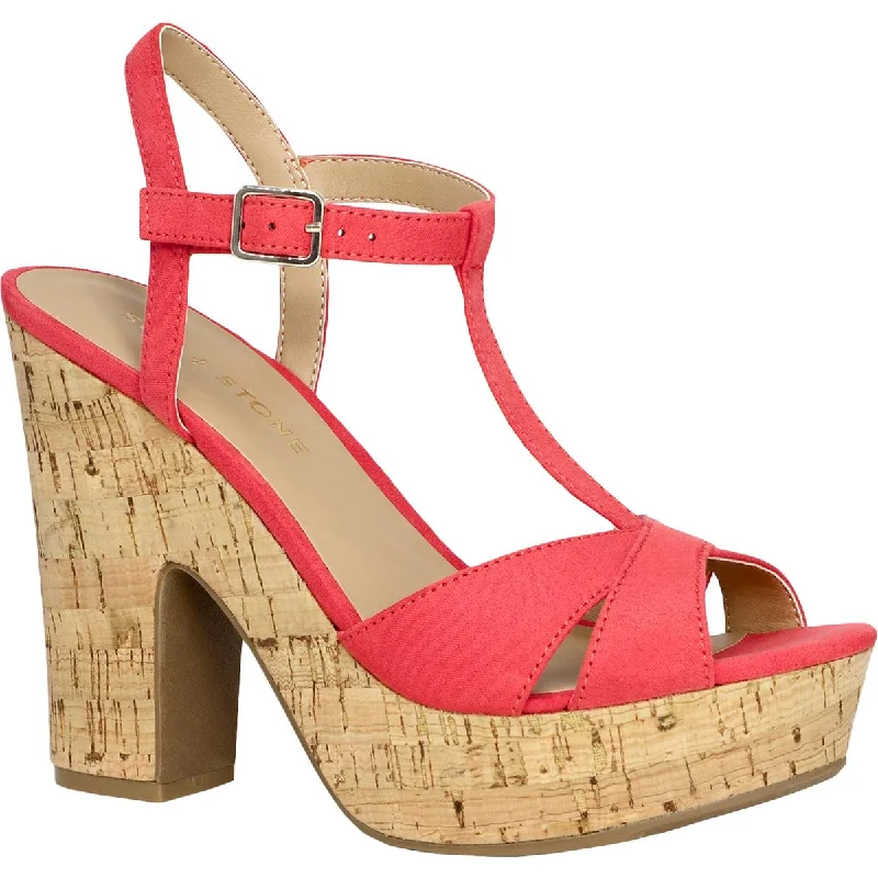 Sun + Stone Womens JAMIE Cork Strappy Platforms