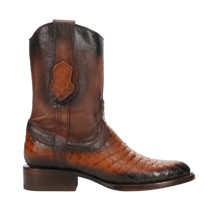 Limited-Time Shoe Deals Winston Alligator Print Round Toe Cowboy Boots