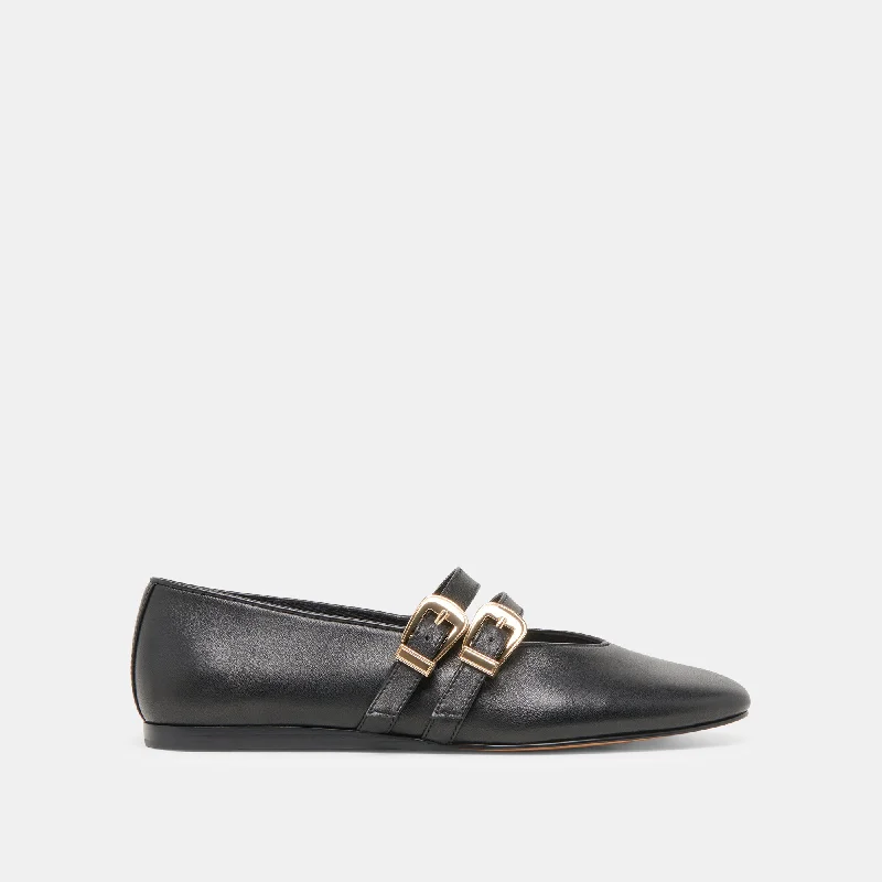 BAYLEE BALLET FLATS BLACK LEATHER