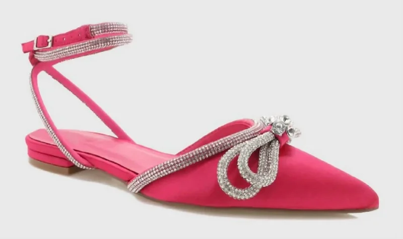 All-Season Shoes Deal Lainie Flats Raspberry Satin In Pink