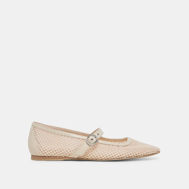 RODNI MESH BALLET FLATS CREME WOVEN MESH