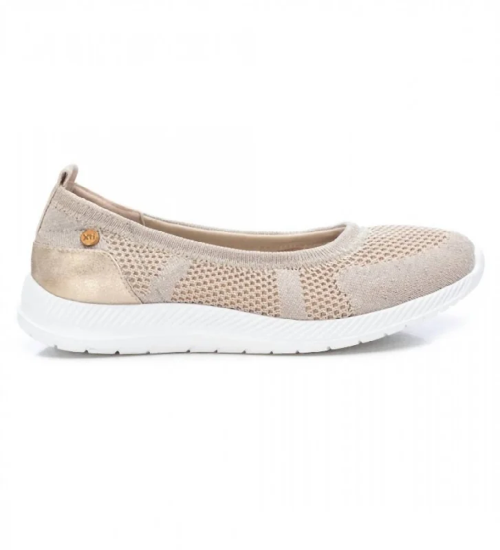 Versatile Shoes Promotion Women's Ballet Flats In Gold