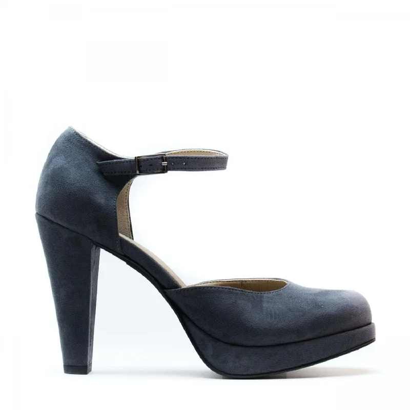 Playful Fashion Offers 'Erica' women's vegan high heels mary-janes by NAE - charcoal