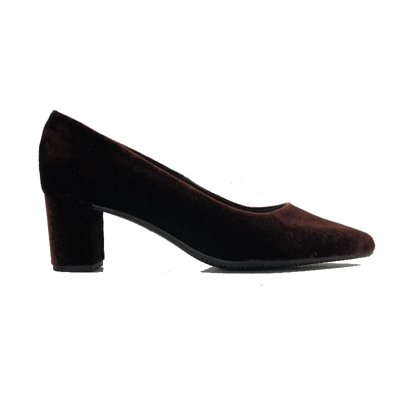 Fashionable Arch Support Shoes Promotion 'Joy' vegan mid heel by Zette Shoes - chocolate velvet