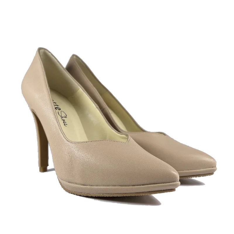 Stylish All-Day Wear Shoes 'Mercury' vegan-leather stiletto by Zette Shoes - nude