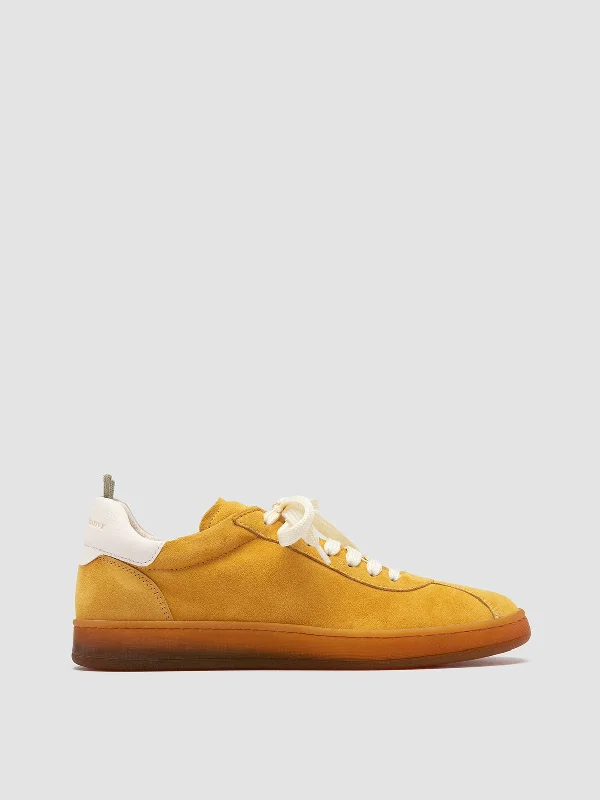 Vibrant Style Promotions DESTINY 101 - Yellow Leather and Suede Low Top Sneakers