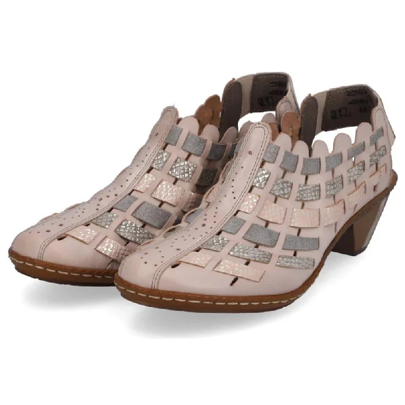 Urban Style Promotions Rieker Sina 78 Clay/Lightrose Leather Heel (Women's)