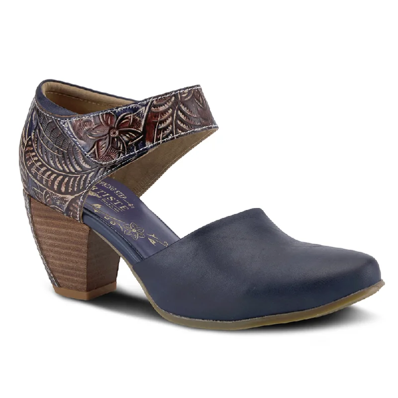 Comfortable Fashionable Shoes L'Artiste By Spring Step Toolie Blue Leather (Women's)