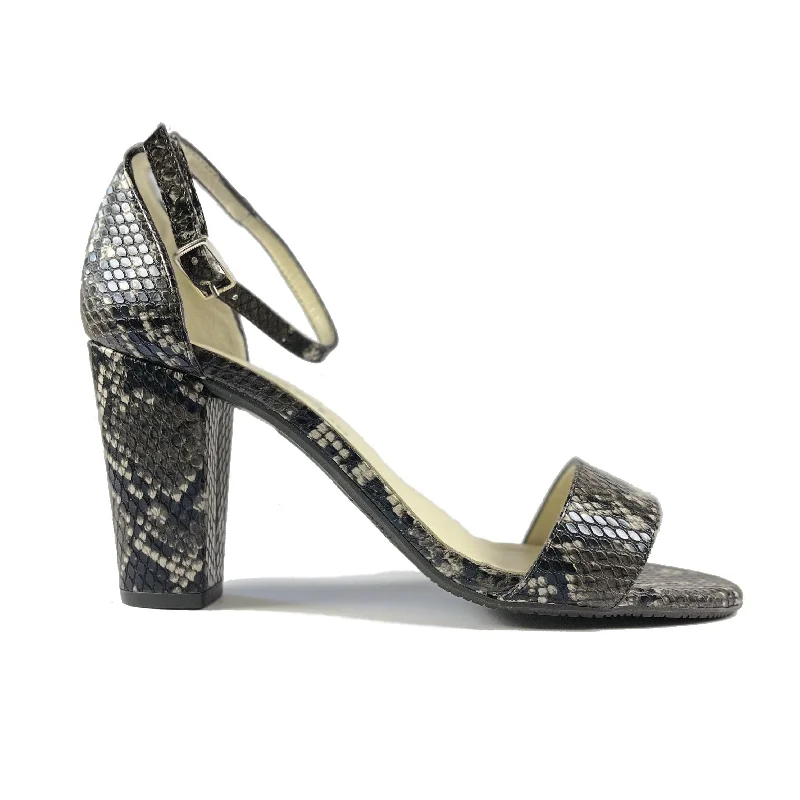 'Tahlia' vegan-leather heel by Zette Shoes - black snakeskin