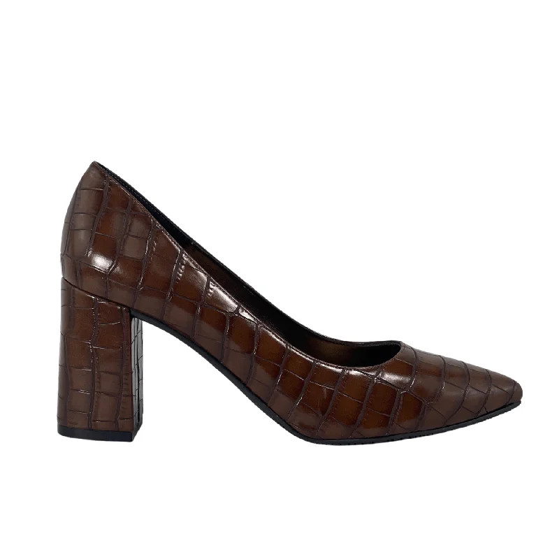 Luxury Shoes Clearance 'Tanya 2'  vegan high heel by Zette Shoes - brown croc