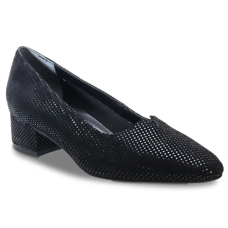 David Tate Culture Black Mini Lizard Leather Pump (Women's)