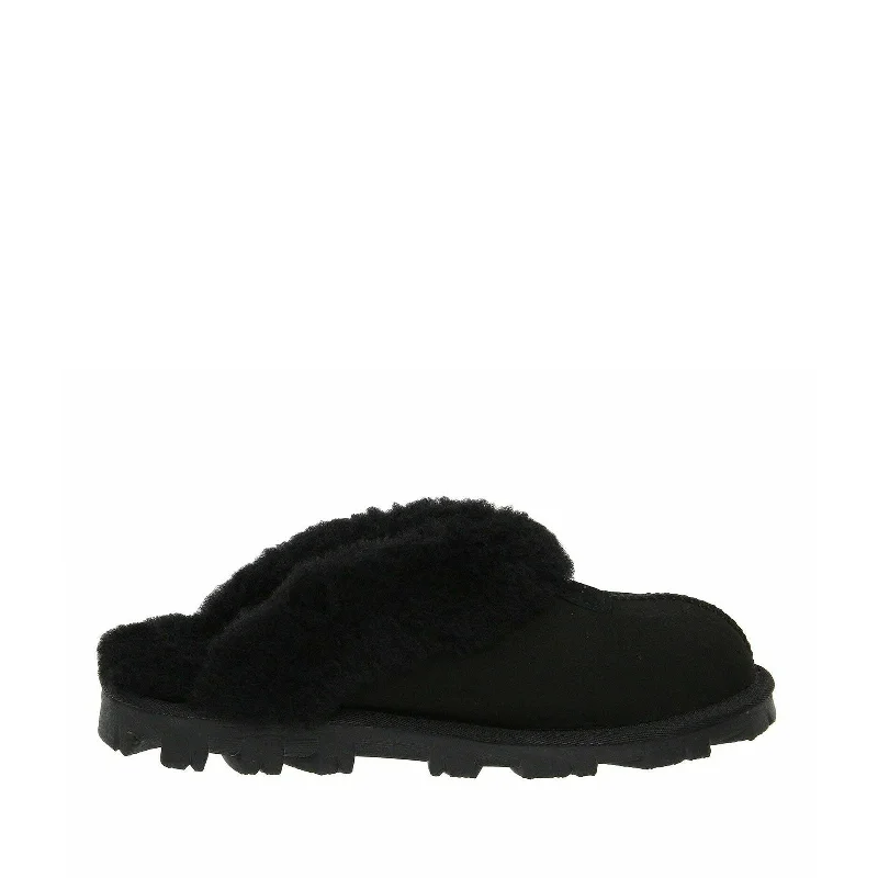 Women's Shoes UGG COQUETTE Sheepskin Slide Slippers 5125 BLACK