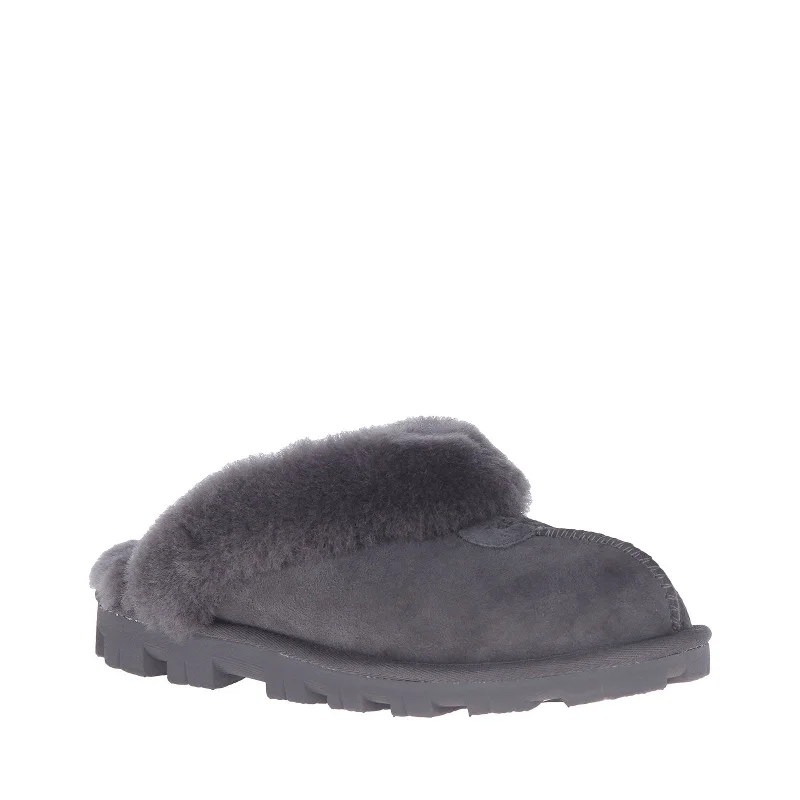 Women's Shoes UGG COQUETTE Sheepskin Slide Slippers 5125 GREY