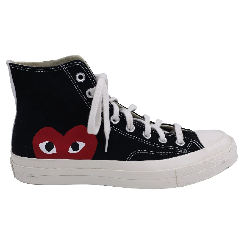 Comme Des Garçons Play x Converse Chuck 70 High-Top "Half Heart" Sneakers in Black Cotton