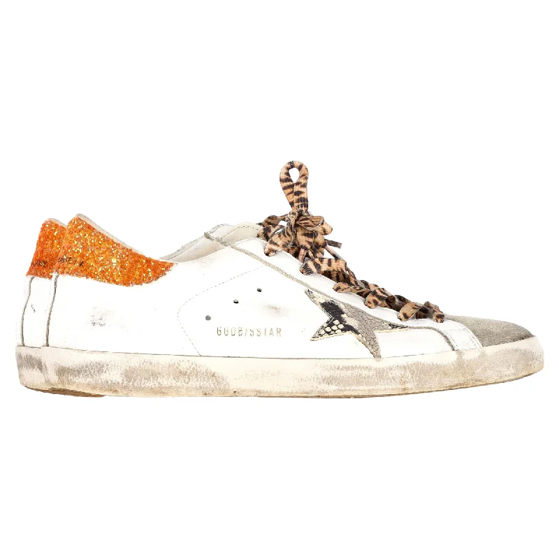 Golden Goose Superstar Low-Top Sneakers in White Leather