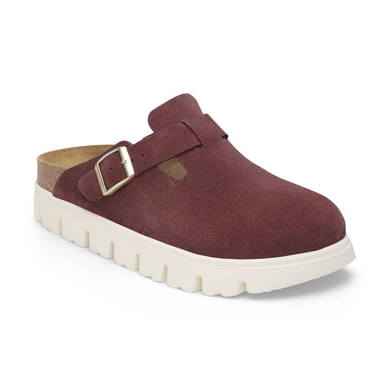 Women's Papillio by Birkenstock Boston Narrow Chunky Berry Crush Suede